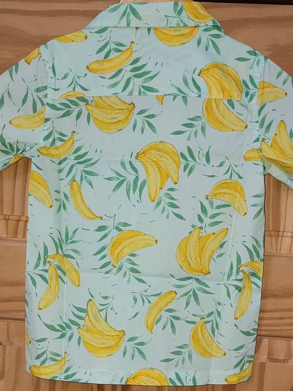 Janie and Jack Green Short-Sleeve Button-Down with Yellow Banana Print - Size 5 - Picture 3 of 5